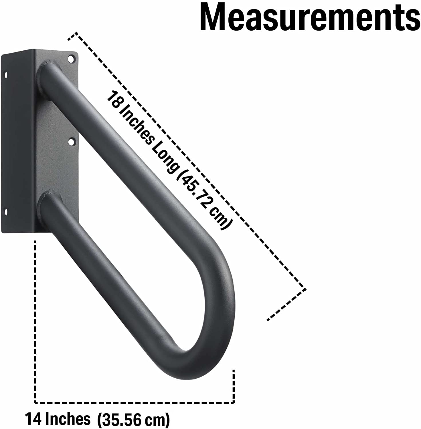 18 inch jamb mount handrail dimensions diagram