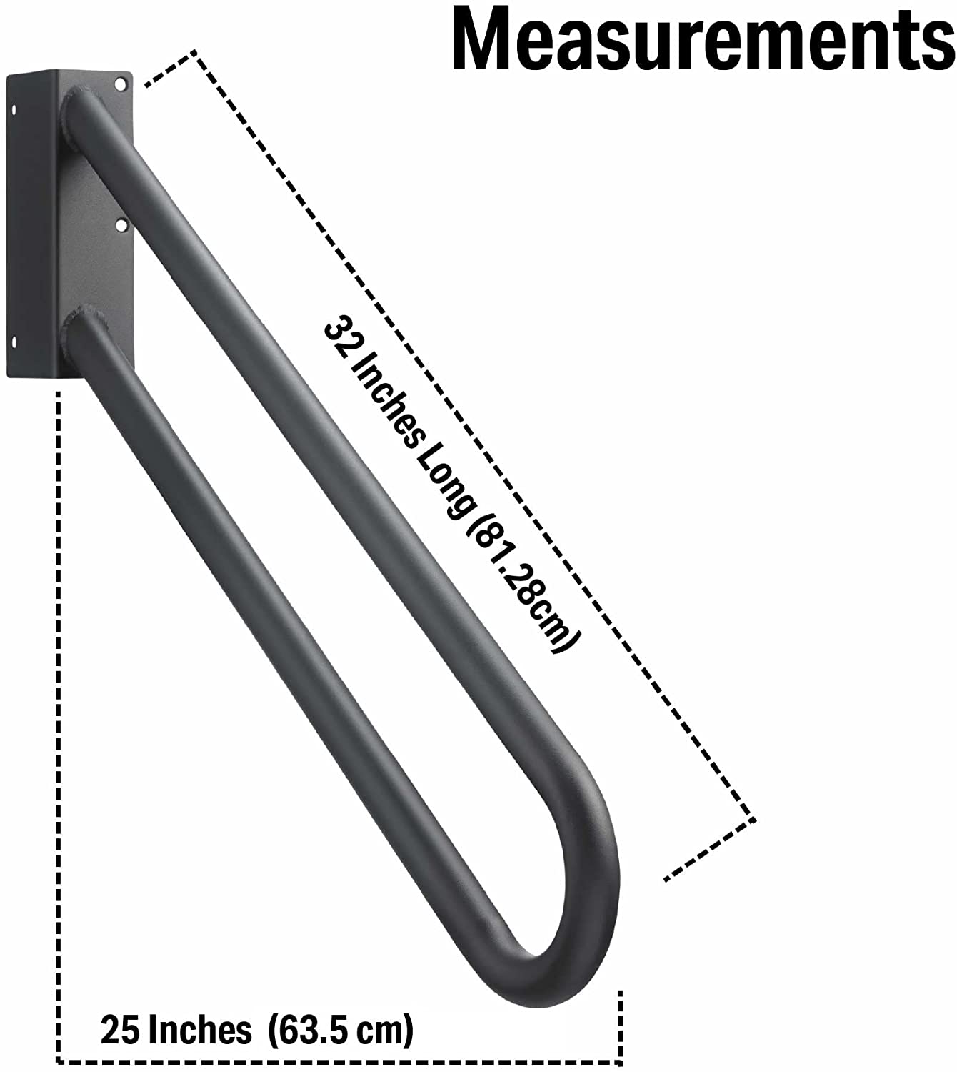 32 inch jamb mount handrail dimensions diagram